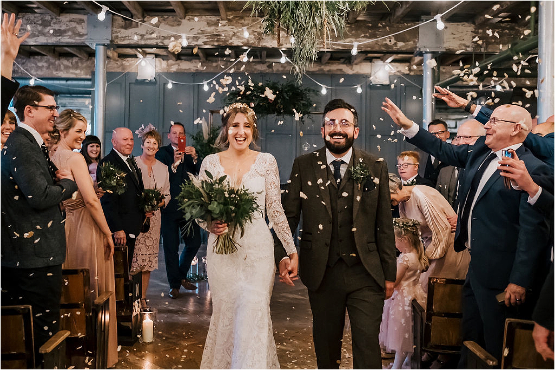 Iain + Jen’s Winter Wedding at Holmes Mill