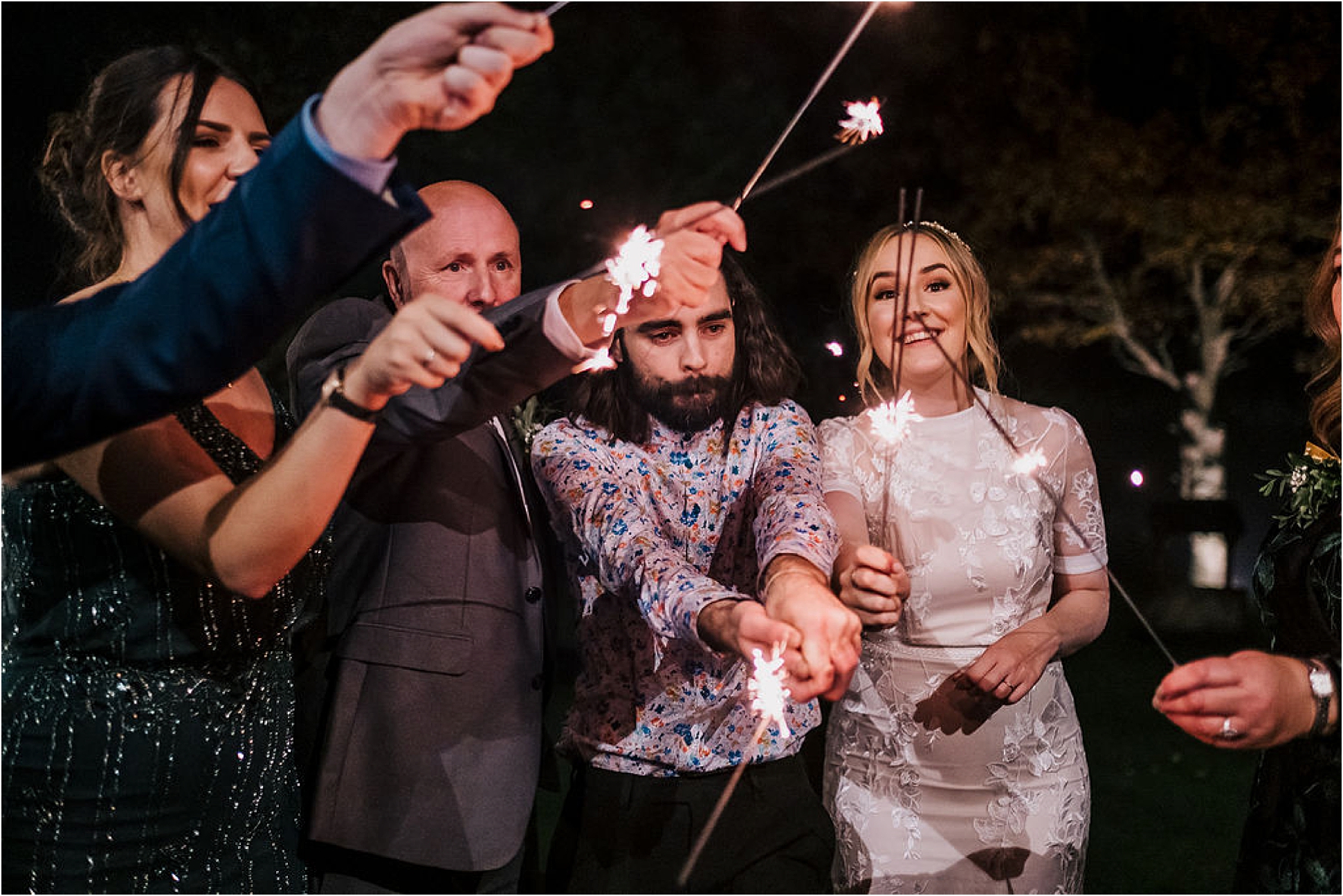 Katie and Liam’s super cool twilight wedding at West Tower