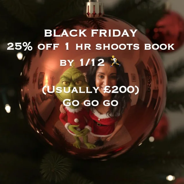 🎄✨ PRE - BLACK FRIDAY DEAL ALERT! ✨🎄(coming in early)
This is not a drill… it’s TIME!
For a few days only, my 1-hour photoshoots are 25% OFF 🤯
👉 Usually £200
👉 NOW £150 if you book by 1st December
YES — you read that right. £150 for a full hour of magic! SPREAD THE WORD
🎁 
This is the perfect chance to finally get those photos you keep saying you’ll book “one day” — because honestly?
Time is precious. Memories are precious. LIFE is precious.
And capturing them is one of the best gifts you can give yourself (or your family).
I’ve been a photographer for 10 years, creating relaxed, fun, authentic sessions for people who think they’re awkward in front of the camera — trust me, you’ll forget the camera is even there 🤘🏻🎄🦄
I’ll guide you, make you laugh, and capture the moments that make you go “OH MY GOD, that’s us.”
You’ll get:
📸 A full 1-hour photoshoot
📸 A beautiful online gallery packed with amazing images
📸 A fun, creative, chilled experience
📸 A memory you’ll treasure forever
I’m based in Liverpool, shooting all over the North West, and spaces WILL go fast — … so if you’ve been waiting for a sign…

✨ THIS IS YOUR SIGN. ✨

🎅 Tap to message
🎄 Drop me a DM
💫 BOOK and I’ll get you sorted

Let’s create something beautiful together ❤️
#SarahGlynnPhotography #LiverpoolWeddingPhotographer #NorthWestPhotographer #BookNow