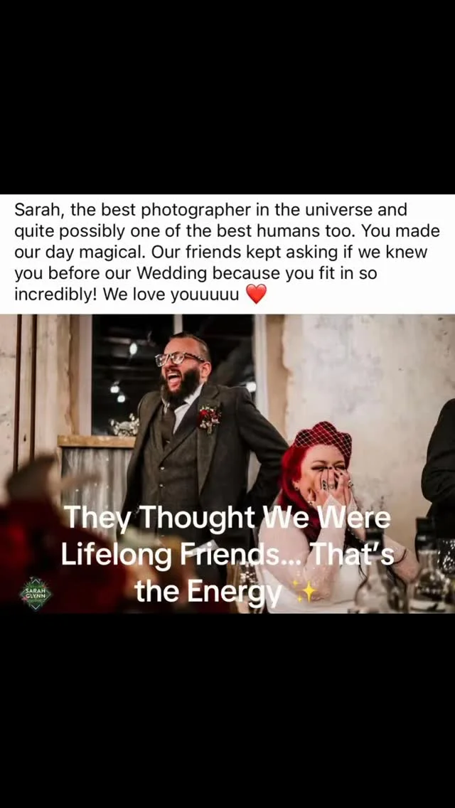 This. This is exactly what it’s all about.

When your guests are asking if I’ve known you forever… when it feels like I’m not just your photographer but part of your people… that’s when the magic happens. That connection, that comfort, that trust — you can feel it in every single frame.

These two brought the energy, the love, the full-hearted joy — and trusted me to be right there in it with them. Not just capturing moments, but living them alongside you so nothing feels forced, awkward, or staged. Just real, electric, unforgettable memories.

Photography isn’t just about having a camera. It’s about reading a room, building a connection, making you feel completely at ease so you can be unapologetically yourselves. That’s when the best moments happen — the ones you didn’t even realise were being captured.

You’re not just getting photos. You’re getting an experience. Someone in your corner. Someone who gets it.

And honestly? I love every second of it.

Thank you for trusting me. Thank you for bringing that incredible energy. This is why I do what I do ❤️

#SarahGlynnPhotography #LiverpoolWeddingPhotographer #WeddingVibes #AuthenticMoments