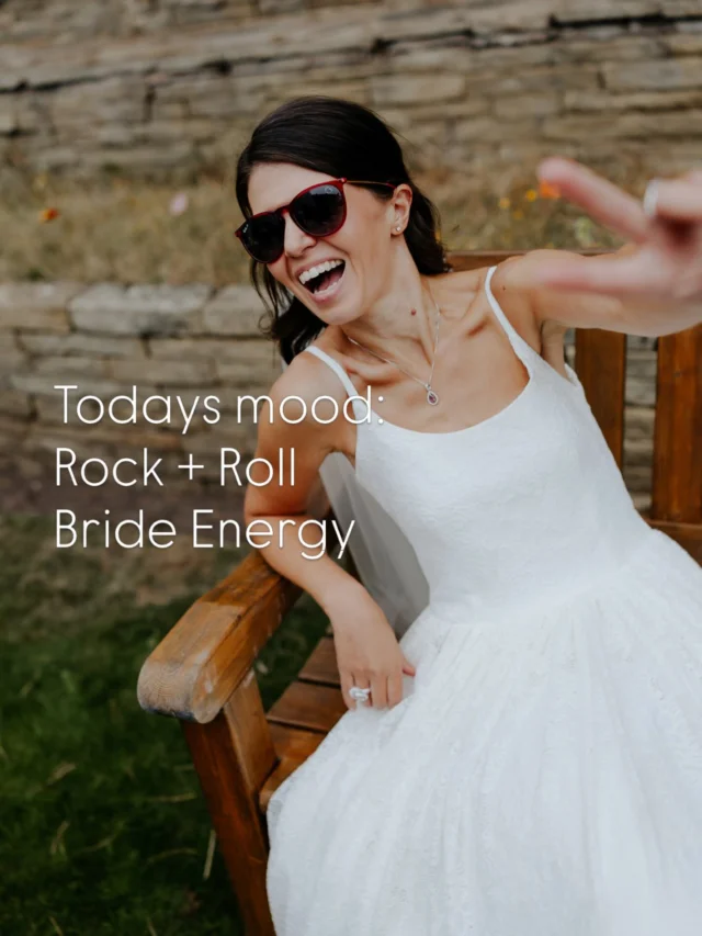 Happy Monday, you saucy little angels 😁

✨ Let’s kick off the week with full-on rock & roll energy, just like our lovely Laura. 

Literally… how cool is this wedding dress?! 😍 She is SUCH a vibe.

Now go smash the day, you beautiful people 💥🦩

#saraglynnphotography #MondayMood #WeddingVibes #CoolBride