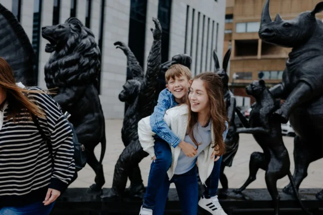 “Right everyone… absolutely NO fun allowed on my shoots.” 😐📸 
…said no one ever 😂😂

Somehow each session gets louder, funnier and more chaotic — just how I like it. 🤩🤘🏻From dodging giraffes to joining the wildest sculpture parade on the Liverpool waterfront, this shoot was an absolute belter 💃🦒🦏

Honestly, the best photos happen when you stop worrying about posing, relax, have a laugh and just enjoy being together. That’s always the goal. Natural moments, big energy and a lot of laughing at yourselves along the way 🙌

One hour family photo shoots like this are £200 📸
Book now and let’s make some magic (and probably some chaos too).

#SarahGlynnPhotography #LiverpoolPhotographer #FamilyPhotography #PhotoshootFun