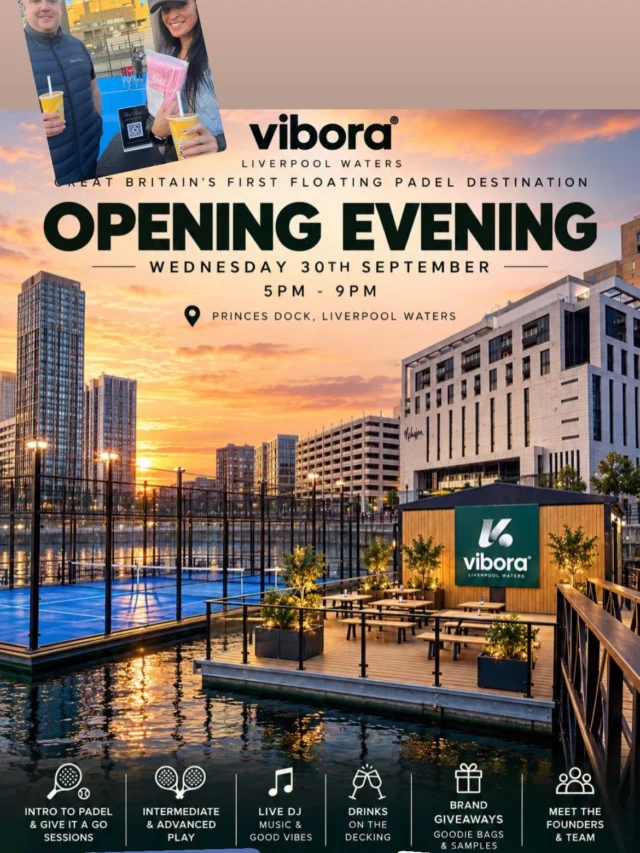 Padel… but make it FLOATING. 🎾🌊

Last night I went along to the opening of Vibora Liverpool Waters with some of my neighbours from the building and honestly… what a vibe!

Britain’s first floating padel destination, right here at Princes Dock — DJ, music, drinks, towels, goodie bags, loads of people having a brilliant time and THE BEST atmosphere.

I’ve never played padel before, but I absolutely cannot wait to give it a go now. 👀🎾

And the fact this is literally just by home makes it even better. I’m already picturing summer evenings, paddles, drinks and watching the sunset over the water.

Liverpool really does keep coming up with the coolest things. 🖤

Can’t wait to get on that court!

#SarahGlynnPhotography #ViboraLiverpool #LiverpoolWaters #LiverpoolLife