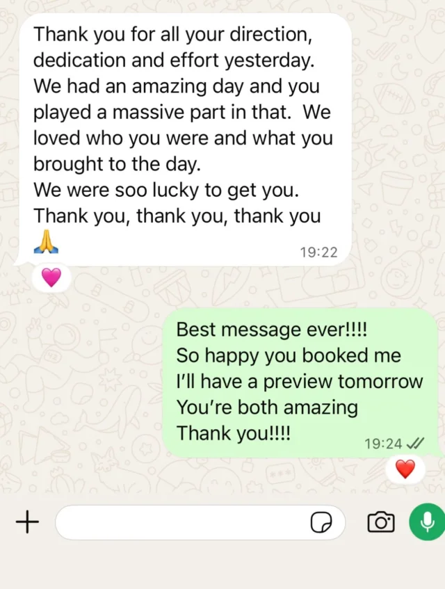 Going into Monday with a BIG smile on my face. 🥹❤️

I got this lovely message just before bed last night from Saturday’s wedding, and honestly, what a way to end the weekend ☺️

Waking up with a smile on my face today, feeling incredibly grateful that I get to do this job — and that I get to meet such brilliant people along the way.

I’m still very much in peak season, and it’s been a crazy busy weekend. Yesterday I was shooting the catwalk at the Great Northern Wedding Show, catching up with so many lovely friends and suppliers, and today I’m back at my desk starting Saturday’s wedding preview.

So many photos, so many lovely people, and so much to be grateful for. ❤️

What a great day to be alive.

Happy Monday, you lovely angels. Let’s make it a good one! ✨ xxxxxxxx

#SarahGlynnPhotography #WeddingPhotography #LiverpoolWeddings #liverpool